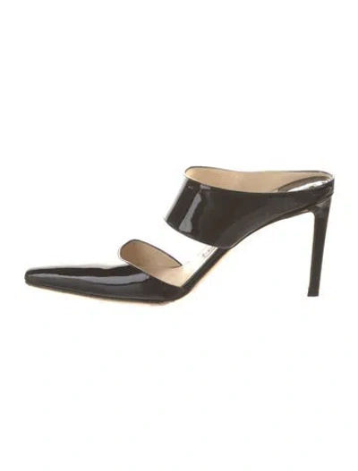 Pre-owned Jimmy Choo Patent Leather Mules In Black