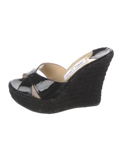 Pre-owned Jimmy Choo Patent Leather Mules In Black