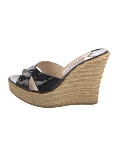Pre-owned Jimmy Choo Patent Leather Mules In Black