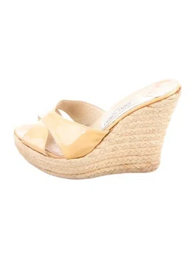 Pre-owned Jimmy Choo Patent Leather Mules In Brown