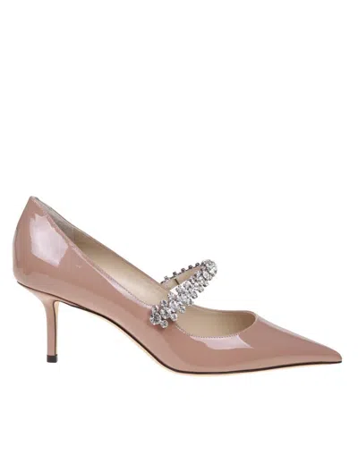 Jimmy Choo Bing 65 Embellished Patent Leather Pumps In Neutrals