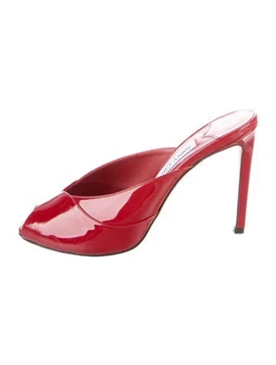 Pre-owned Jimmy Choo Patent Leather Mules In Red