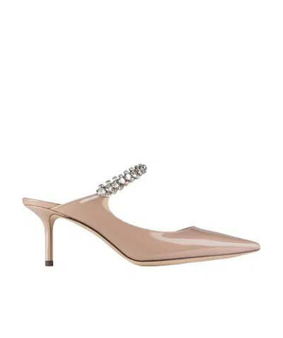Jimmy Choo Patent Leather Muller Shoes In Brown