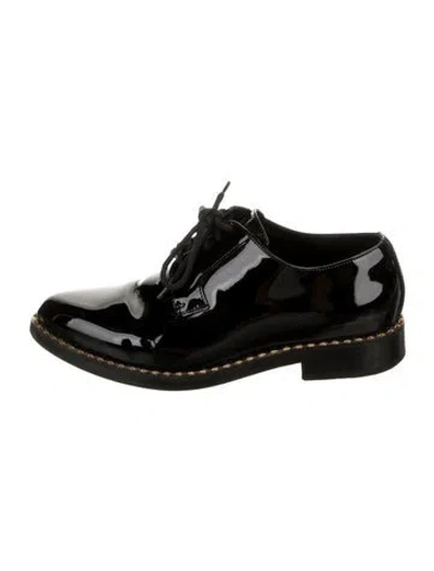 Pre-owned Jimmy Choo Patent Leather Oxfords In Black