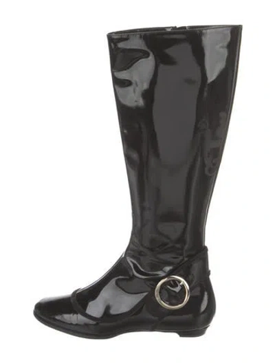 Pre-owned Jimmy Choo Patent Leather Rain Boots In Black