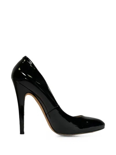 Pre-owned Jimmy Choo Patent Leather Round-toe Pumps In Black
