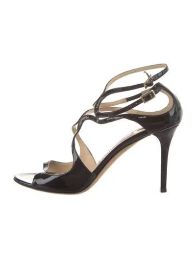 Pre-owned Jimmy Choo Patent Leather Sandals In Black