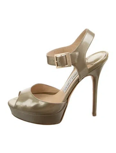 Pre-owned Jimmy Choo Patent Leather Sandals In Gold