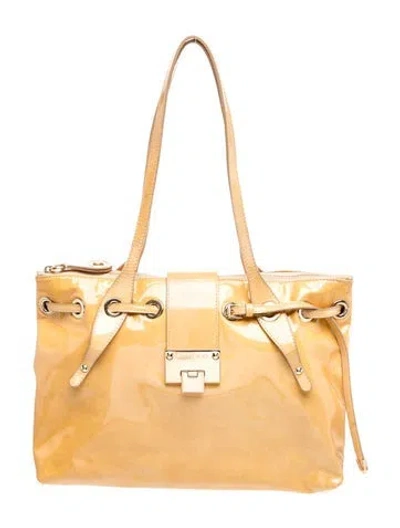 Pre-owned Jimmy Choo Patent Leather Shoulder Bag In Yellow