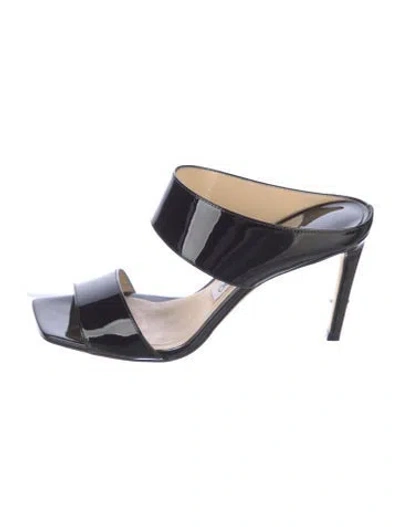 Pre-owned Jimmy Choo Patent Leather Slides In Black