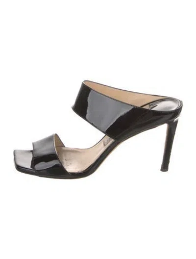 Pre-owned Jimmy Choo Patent Leather Slides In Black