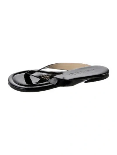 Pre-owned Jimmy Choo Patent Leather Slides In Black