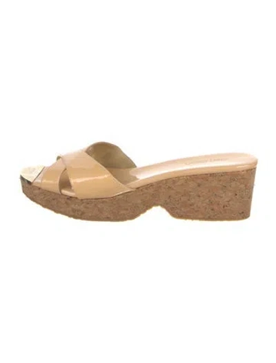 Pre-owned Jimmy Choo Patent Leather Slides In Pink