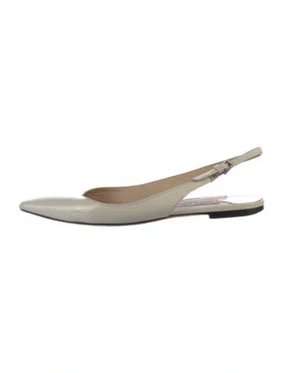 Pre-owned Jimmy Choo Patent Leather Slingback Flats In Neutral