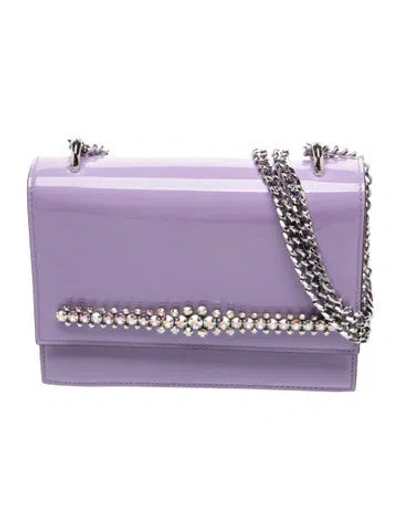 Pre-owned Jimmy Choo Patent Leather Top Handle Bag W/ Tags In Purple
