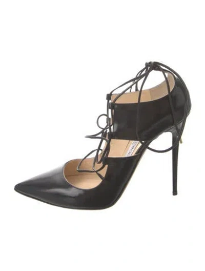 Pre-owned Jimmy Choo Patent Leather T-strap Pumps In Black