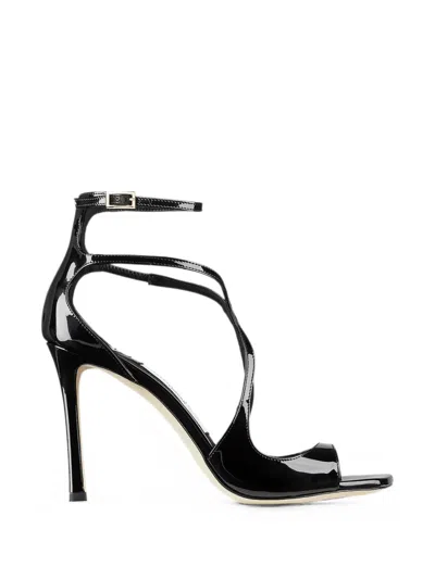 Jimmy Choo Patent Leather Ankle-strap High-heel Sandals In Black