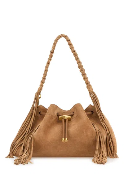 Jimmy Choo Peach Suede Bon Bon Crossbody Bag