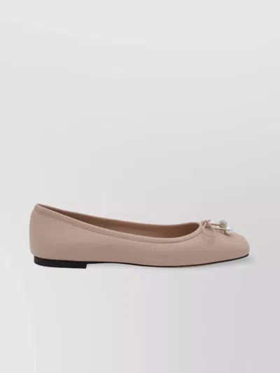 Jimmy Choo Pearl Bow Flat Sole Ballerina Shoes In Multi