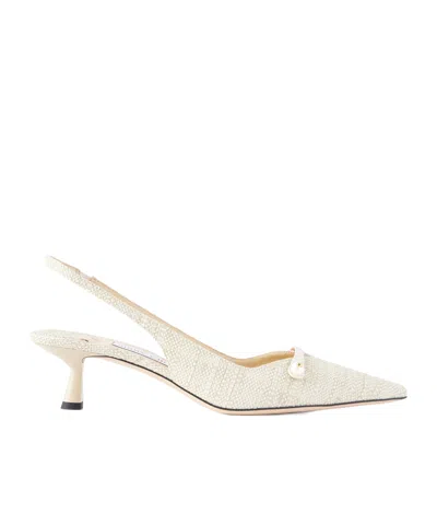 Jimmy Choo Pearl Embellished High Heels In Neutral