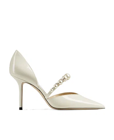 Jimmy Choo Pearl-embellished Pointed-toe Pumps In White