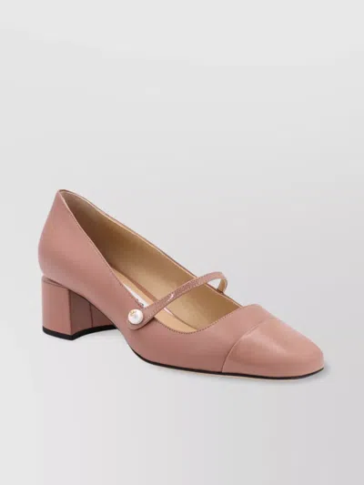Jimmy Choo Pearl Embellishment Leather Pumps