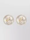 Jimmy Choo Pearl Lobo Earrings Gold-tone Hardware In White