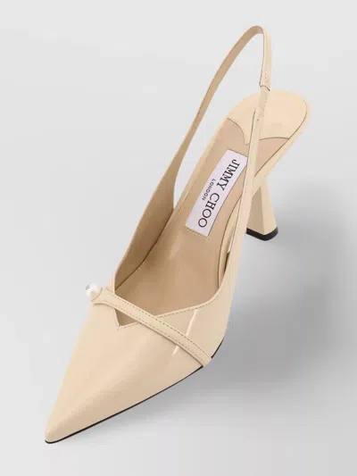 Jimmy Choo Pearl Monogram Leather Pointed Toe Pumps