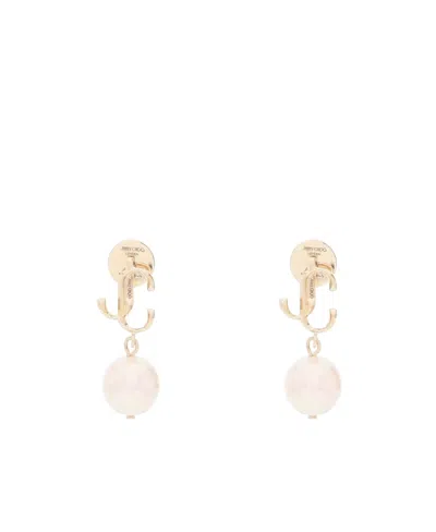 Jimmy Choo Pearl Ornament Earrings In Yellow