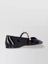 Jimmy Choo Pearl Square Toe Patent Ballerina Shoes In Black