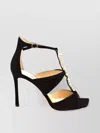 Jimmy Choo Pearl Strappy Stiletto T-bar Sandals In Black