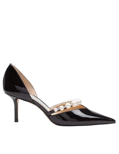 Jimmy Choo Pearlescent Leather High Heels In Black
