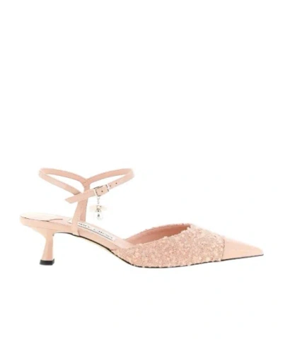 Jimmy Choo Pearl-pendant Slingback Pumps In Neutral