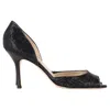Jimmy Choo Peep Toe D'orsay Pumps In Black Glitter In Black