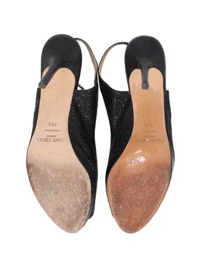 Pre-owned Jimmy Choo Peep-toe Sandals In Black