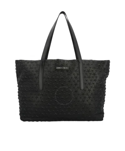 Jimmy Choo Pimlico Star Applique Tote Bag In Black