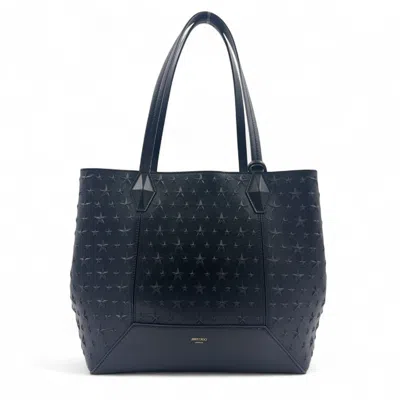 Jimmy Choo Pimlico Star Embossed Tote Bag In Blue
