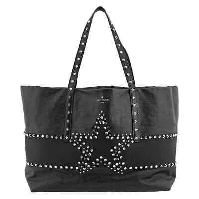 Pre-owned Jimmy Choo Pimlico Star Studded Leather Tote Bag In Black 193 Pimlico/s Vlt