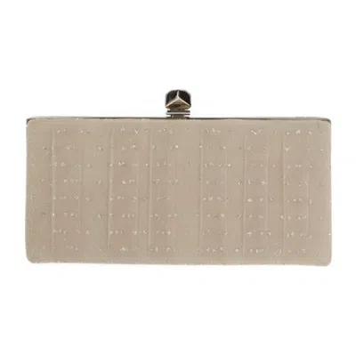 Pre-owned Jimmy Choo Pink Canvas Clutch Bag Handbag Shoulder Bag () In Multi
