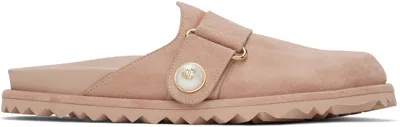 Jimmy Choo Pink Fayence Mules In Macaron