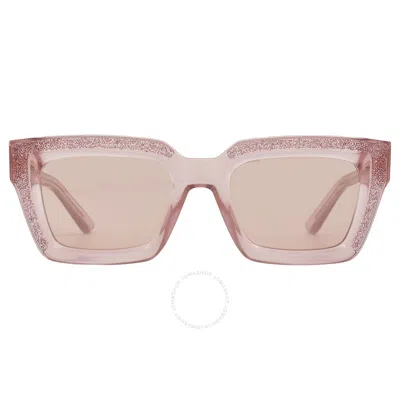 Jimmy Choo Pink Flash Square Ladies Sunglasses Megs/s 0fwm/2s 51 In Ink / Nude / Pink