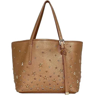 Pre-owned Jimmy Choo Pink Gold Leather Tote Bag ()