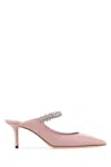 Jimmy Choo Lizard-embossed Leather Bing 65 Mules In Rose