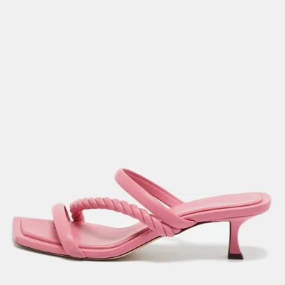 Pre-owned Jimmy Choo Pink Leather Diosa Slide Sandals Size 43