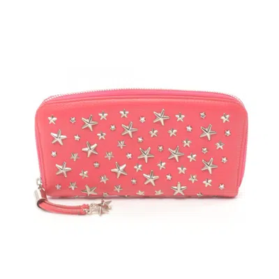 Pre-owned Jimmy Choo Pink Leather Long Wallet (bi-fold) ()