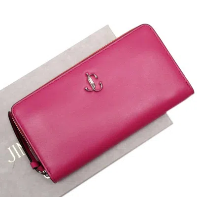 Pre-owned Jimmy Choo Pink Leather Long Wallet (bi-fold) () In Multi
