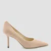 JIMMY CHOO PINK LEATHER LOVE 85 PUMPS