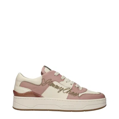 Jimmy Choo Pink Leather Low Top Women's Sneakers