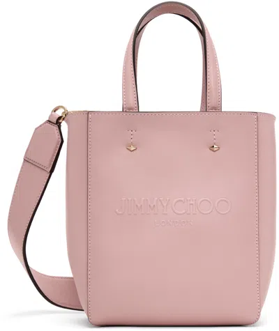 Jimmy Choo Pink Lenny N/s Tote In Rose/light Gold
