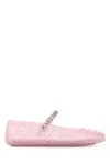 Jimmy Choo Jelly Embellished Pu Mary Jane Flats In Pink